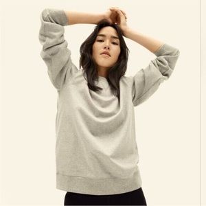 Everlane Lightweight French Terry Crew Crewneck Sweatshirt Beige Small